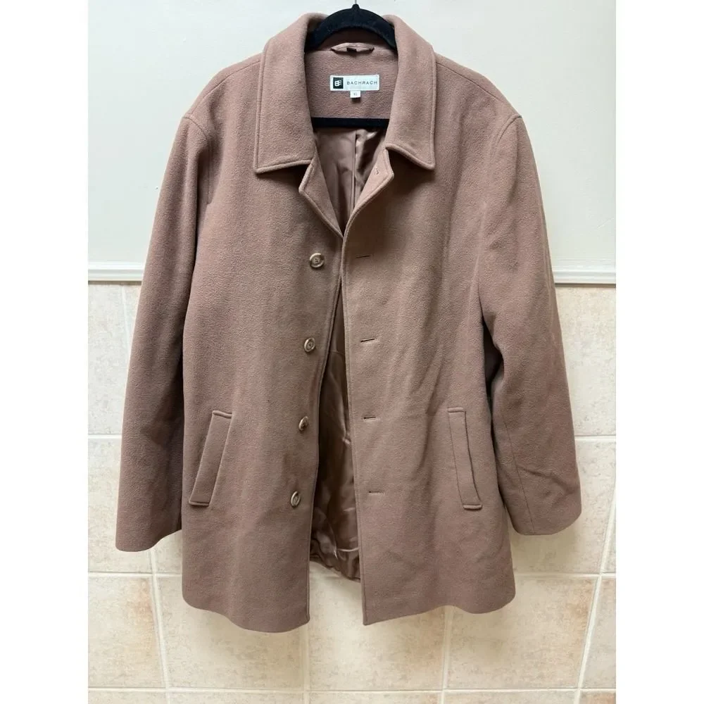 Bachrach wool & cashmere peacoat. Khaki. Men's. Sz XL